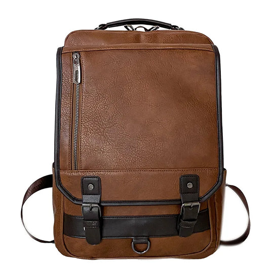 Retro Backpack Men's Large Capacity Waterproof Outdoor Sports Travel Bag Simple Casual School Bag Business Travel Computer Bag